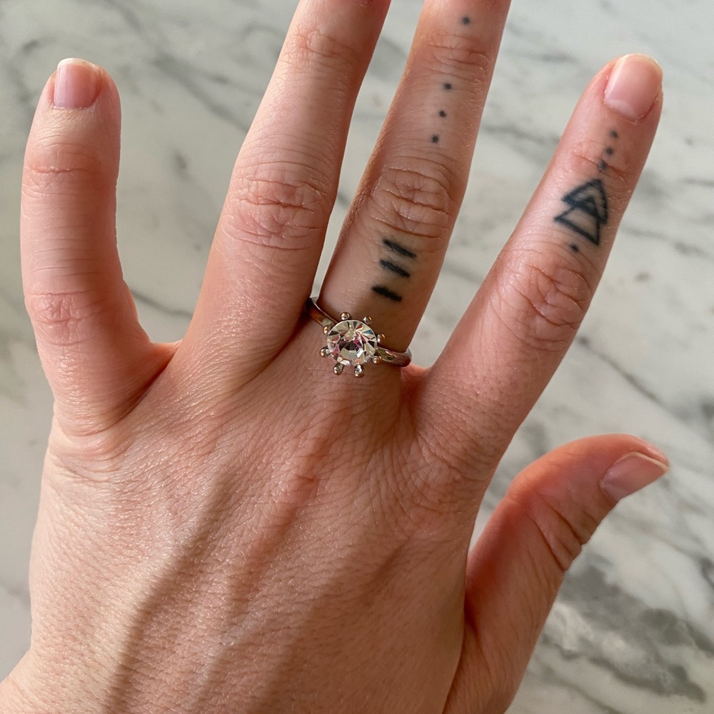 Classic Silver Ring with Central Stone